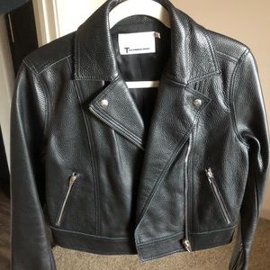 T by Alexander wang rigid leather jacket